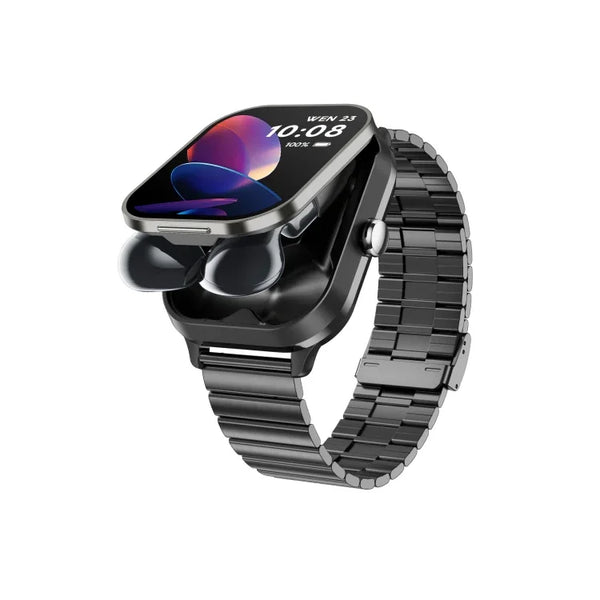 D8 Pro 2.01 inch 2 in 1 Bluetooth Earphone Steel Strap Smart Watch, Su ...