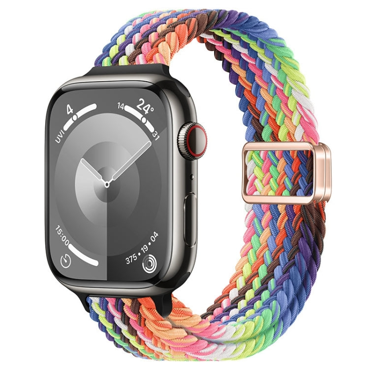 Slim Magnetic Buckle Nylon Braided Watch Band, For Apple Watch SE 2023 44mm, For Apple Watch SE 2023 40mm