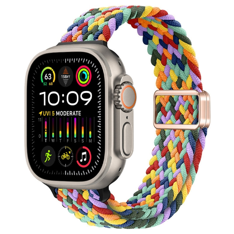 Slim Magnetic Buckle Nylon Braided Watch Band, For Apple Watch Ultra 2 49mm, For Apple Watch Series 9 45mm