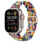 Slim Magnetic Buckle Nylon Braided Watch Band, For Apple Watch Ultra 2 49mm, For Apple Watch Series 9 45mm