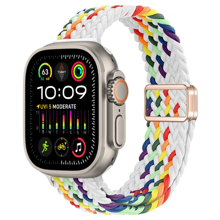 Slim Magnetic Buckle Nylon Braided Watch Band, For Apple Watch Ultra 2 49mm, For Apple Watch Series 9 45mm