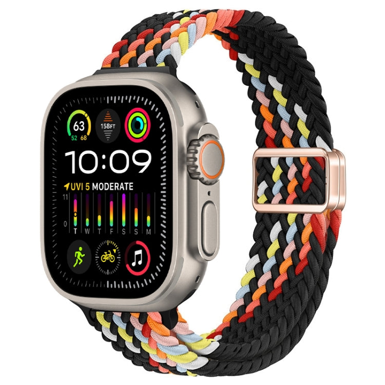 Slim Magnetic Buckle Nylon Braided Watch Band, For Apple Watch Ultra 2 49mm, For Apple Watch Series 9 45mm