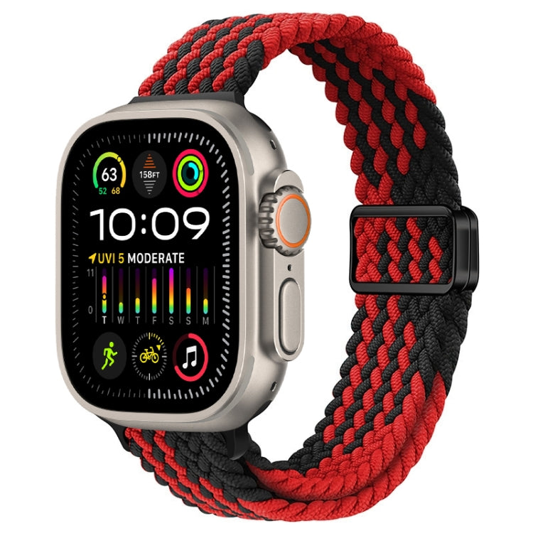 Slim Magnetic Buckle Nylon Braided Watch Band, For Apple Watch Ultra 2 49mm, For Apple Watch Series 9 45mm