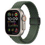 Slim Magnetic Buckle Nylon Braided Watch Band, For Apple Watch Ultra 2 49mm, For Apple Watch Series 9 45mm