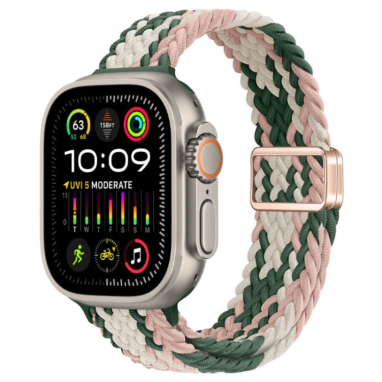 Slim Magnetic Buckle Nylon Braided Watch Band, For Apple Watch Ultra 2 49mm, For Apple Watch Series 9 45mm
