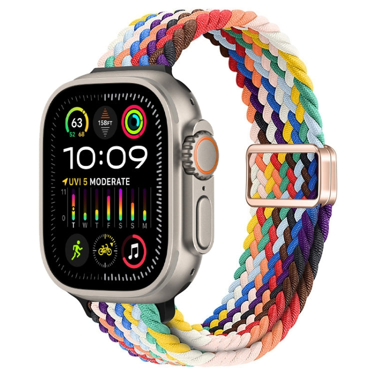 Slim Magnetic Buckle Nylon Braided Watch Band, For Apple Watch Ultra 2 49mm, For Apple Watch Series 9 45mm