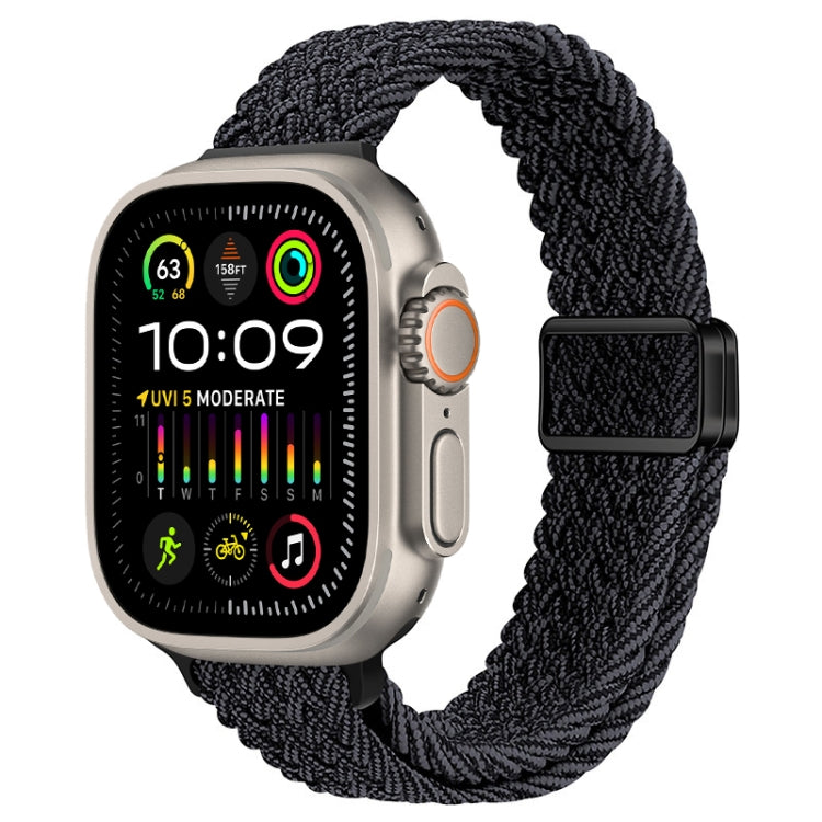 Slim Magnetic Buckle Nylon Braided Watch Band, For Apple Watch Ultra 2 49mm, For Apple Watch Series 9 45mm