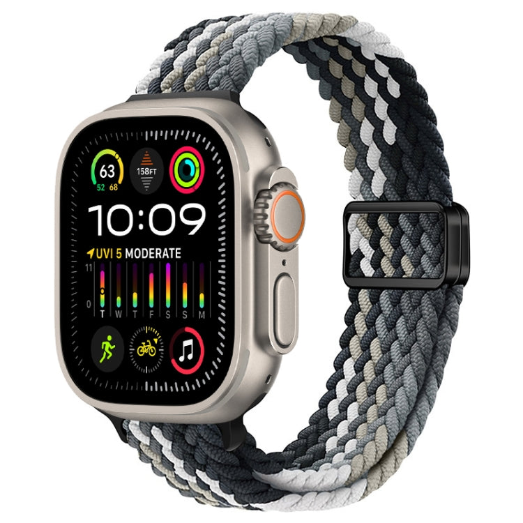 Slim Magnetic Buckle Nylon Braided Watch Band, For Apple Watch Ultra 2 49mm, For Apple Watch Series 9 45mm