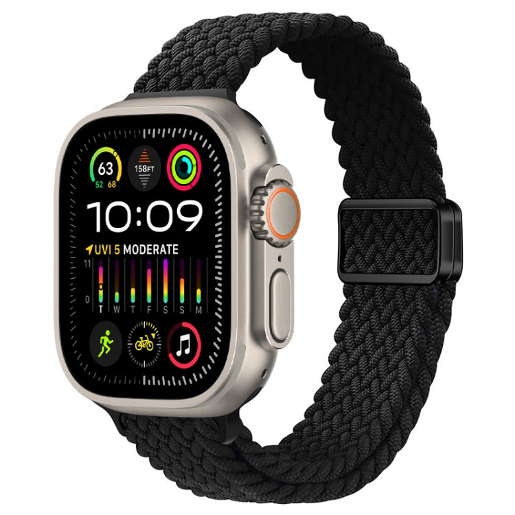 Slim Magnetic Buckle Nylon Braided Watch Band, For Apple Watch Ultra 2 49mm, For Apple Watch Series 9 45mm