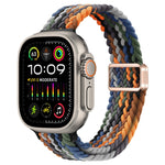 Slim Magnetic Buckle Nylon Braided Watch Band, For Apple Watch Ultra 2 49mm, For Apple Watch Series 9 45mm