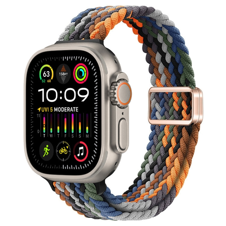 Slim Magnetic Buckle Nylon Braided Watch Band, For Apple Watch Ultra 2 49mm, For Apple Watch Series 9 45mm