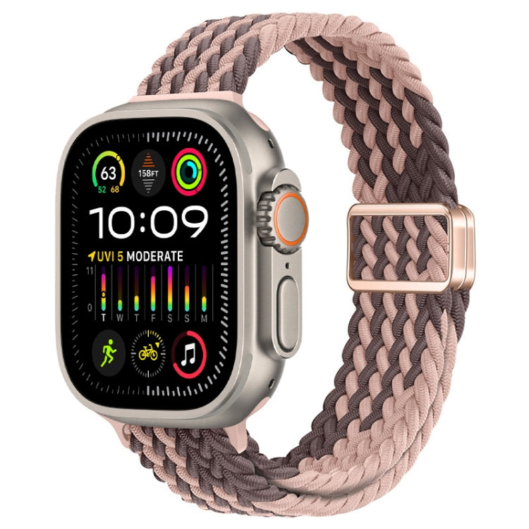Slim Magnetic Buckle Nylon Braided Watch Band, For Apple Watch Ultra 2 49mm, For Apple Watch Series 9 45mm