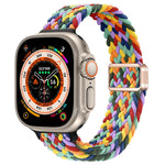 Slim Magnetic Buckle Nylon Braided Watch Band, For Apple Watch Series 9 41mm, For Apple Watch Ultra 49mm