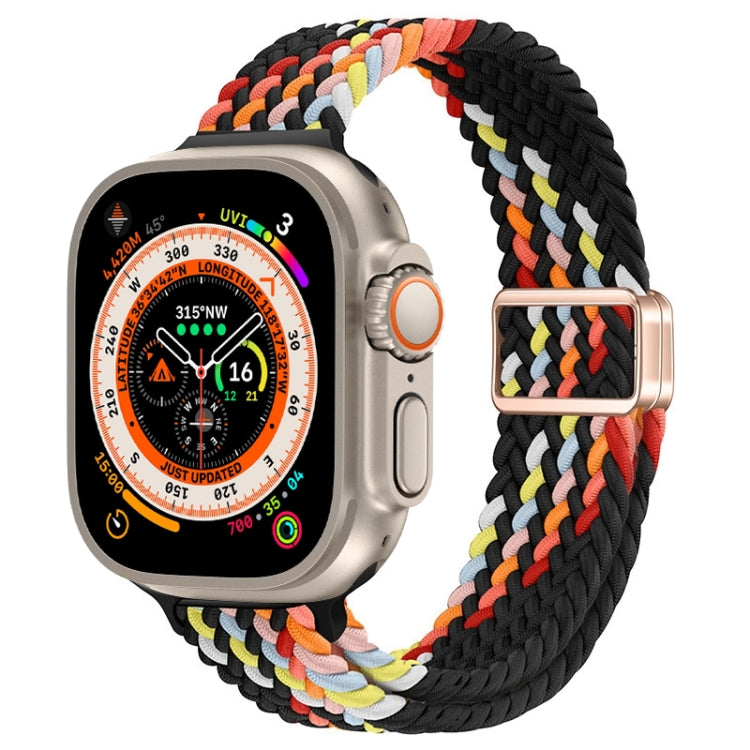 Slim Magnetic Buckle Nylon Braided Watch Band, For Apple Watch Series 9 41mm, For Apple Watch Ultra 49mm
