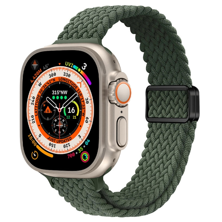Slim Magnetic Buckle Nylon Braided Watch Band, For Apple Watch Series 9 41mm, For Apple Watch Ultra 49mm