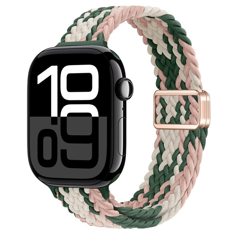 Slim Magnetic Buckle Nylon Braided Watch Band, For Apple Watch Series 10 46mm, For Apple Watch Series 10 42mm
