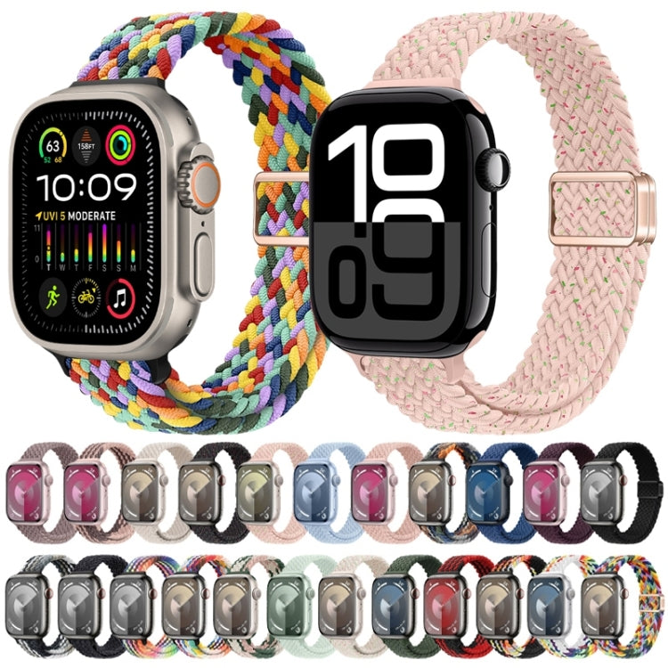 Slim Magnetic Buckle Nylon Braided Watch Band, For Apple Watch Series 9 41mm, For Apple Watch Ultra 49mm