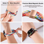 Slim Magnetic Buckle Nylon Braided Watch Band, For Apple Watch Series 9 41mm, For Apple Watch Ultra 49mm