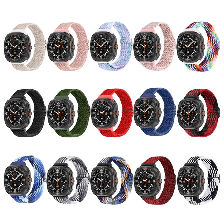 Slide Buckle Nylon Braided Watch Band, For Samsung Galaxy Watch Ultra 47mm / Ultra 2025