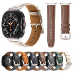 Plain Genuine Leather Watch Band, For Samsung Galaxy Watch Ultra 47mm / Ultra 2025