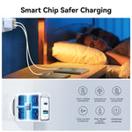 شاحن سريع JOYROOM JR-TCF15 بقوة 30 واط بمنفذي USB + USB-C / Type-C، قابس الاتحاد الأوروبي، قابس المملكة المتحدة