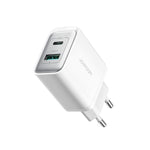 شاحن سريع JOYROOM JR-TCF15 بقوة 30 واط بمنفذي USB + USB-C / Type-C، قابس الاتحاد الأوروبي، قابس المملكة المتحدة