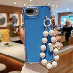 غطاء هاتف كامل من TPU + PC مع ترتر لامع وسوار، لهواتف iPhone XR، iPhone XS Max، iPhone 6 Plus / 7 Plus / 8 Plus