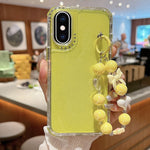 غطاء هاتف كامل من TPU + PC مع ترتر لامع وسوار، لهواتف iPhone XR، iPhone XS Max، iPhone 6 Plus / 7 Plus / 8 Plus