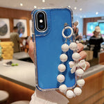 غطاء هاتف كامل من TPU + PC مع ترتر لامع وسوار، لهواتف iPhone XR، iPhone XS Max، iPhone 6 Plus / 7 Plus / 8 Plus
