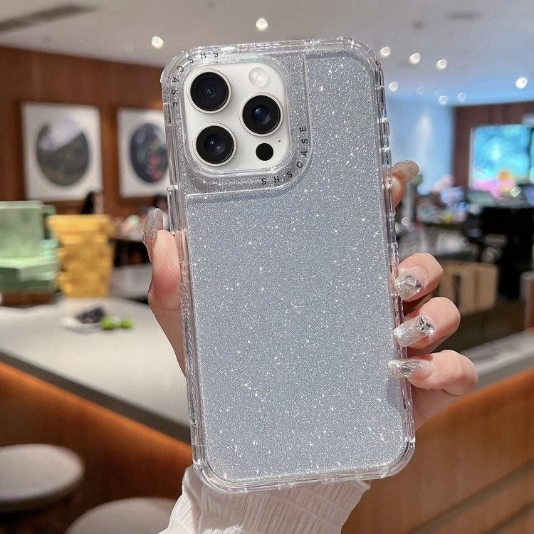 TPU + PC + Glitter Paper Full Coverage Phone Case, For iPhone 16 Pro Max, For iPhone 16 Pro, For iPhone 16 Plus, For iPhone 16, For iPhone 15 Pro Max, For iPhone 15 Pro, For iPhone 15, For iPhone 14, For iPhone 14 Pro