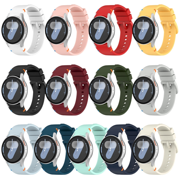 Official Solid Color Stitched Silicone Watch Band, For Samsung Galaxy Watch 7 40 / 44mm