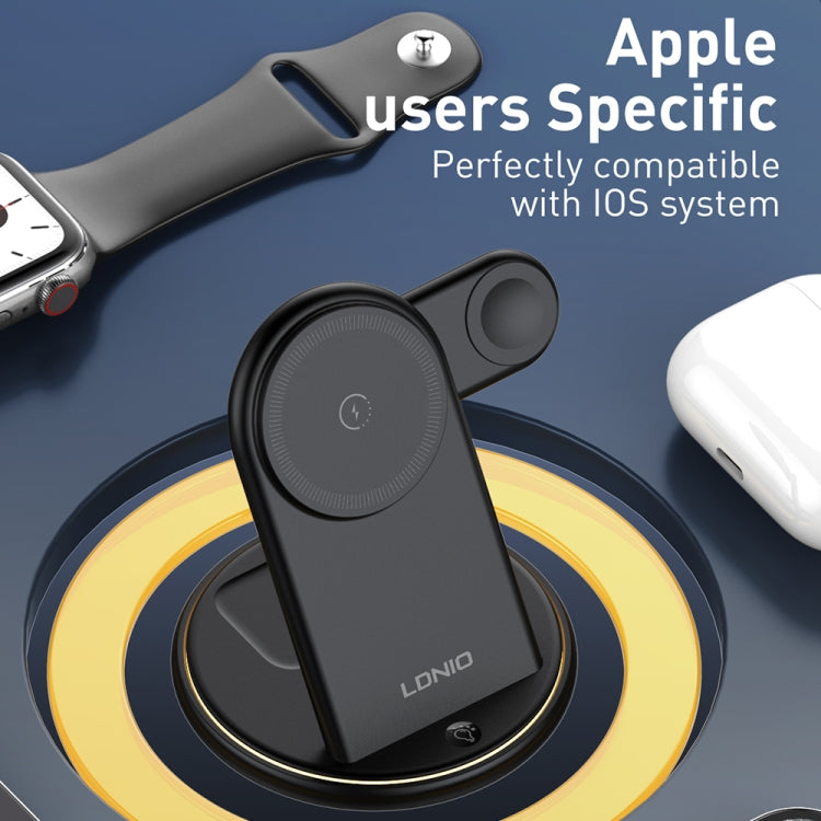 شاحن لاسلكي LDNIO WL02 25.5 واط 5 في 1 MagSafe مع كابل تايب-سي 30 سم