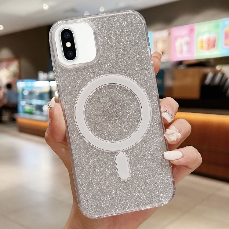 غطاء هاتف شفاف من الأكريليك مع بريق MagSafe، لهواتف iPhone XS Max، iPhone 8 Plus / 7 Plus