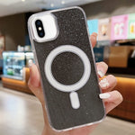 غطاء هاتف شفاف من الأكريليك مع بريق MagSafe، لهواتف iPhone XS Max، iPhone 8 Plus / 7 Plus