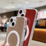 غطاء هاتف شفاف من الأكريليك مع بريق MagSafe، لهواتف iPhone XS Max، iPhone 8 Plus / 7 Plus