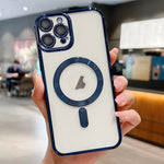 غطاء هاتف مطلي بالكهرباء مع MagSafe، لهواتف iPhone 15، iPhone 14 Plus، iPhone 14، iPhone 14 Pro، iPhone 14 Pro Max، iPhone 13 Pro Max