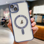 غطاء هاتف مطلي بالكهرباء مع MagSafe، لهواتف iPhone 15، iPhone 14 Plus، iPhone 14، iPhone 14 Pro، iPhone 14 Pro Max، iPhone 13 Pro Max