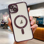 غطاء هاتف ماجسيف مطلي بالكهرباء، لهواتف iPhone 16 Pro، iPhone 16 Plus، iPhone 16، iPhone 15 Pro Max، iPhone 15 Pro، iPhone 15 Plus