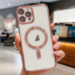 غطاء هاتف ماجسيف مطلي بالكهرباء، لهواتف iPhone 16 Pro، iPhone 16 Plus، iPhone 16، iPhone 15 Pro Max، iPhone 15 Pro، iPhone 15 Plus