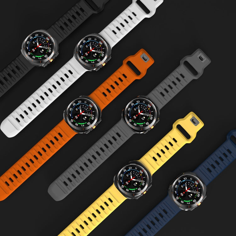 Wave Texture Reverse Buckle Silicone Watch Band, For Samsung Galaxy Watch Ultra 47mm / Ultra 2025