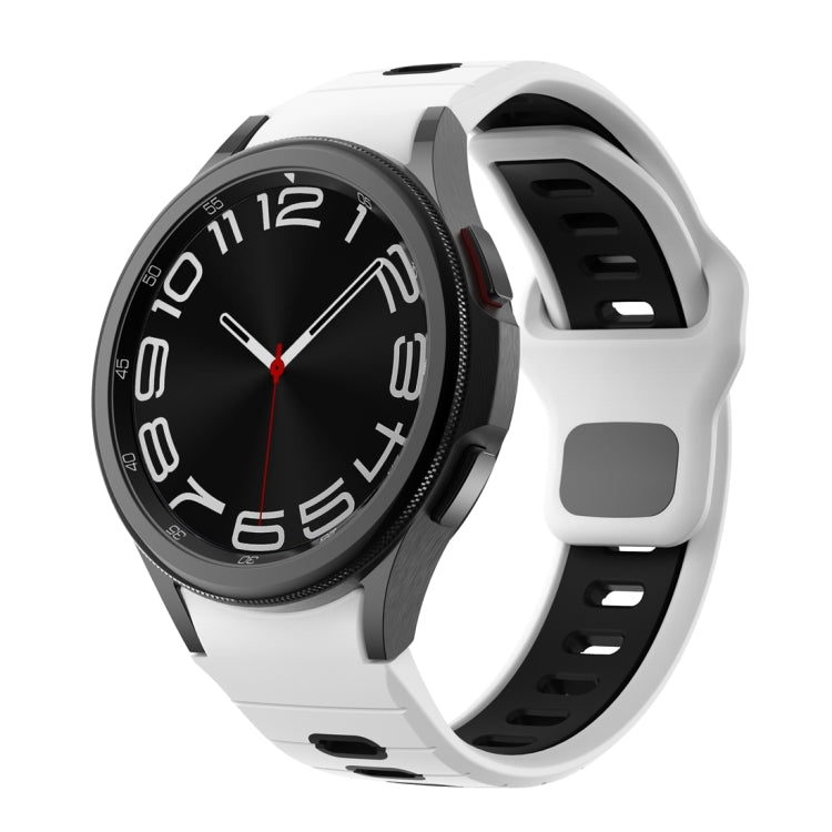 Two Color Stripes Reverse Buckle Silicone Watch Band, For Samsung Galaxy Watch 7 / 6