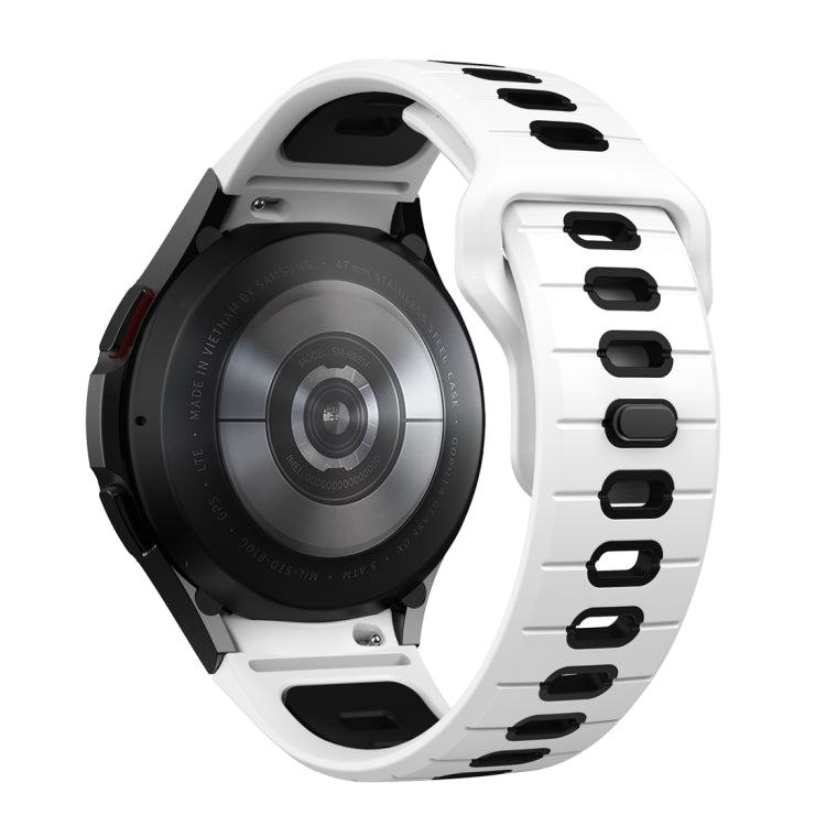 Two Color Stripes Reverse Buckle Silicone Watch Band, For Samsung Galaxy Watch 7 / 6