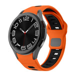 Two Color Stripes Reverse Buckle Silicone Watch Band, For Samsung Galaxy Watch 7 / 6