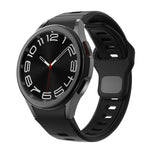Two Color Stripes Reverse Buckle Silicone Watch Band, For Samsung Galaxy Watch 7 / 6