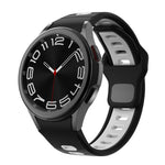 Two Color Stripes Reverse Buckle Silicone Watch Band, For Samsung Galaxy Watch 7 / 6