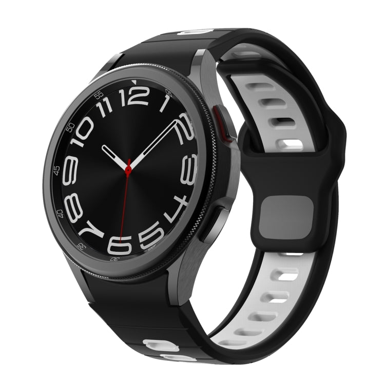 Two Color Stripes Reverse Buckle Silicone Watch Band, For Samsung Galaxy Watch 7 / 6