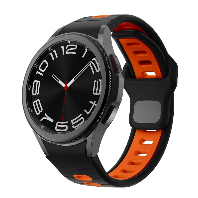 Two Color Stripes Reverse Buckle Silicone Watch Band, For Samsung Galaxy Watch 7 / 6