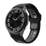 Two Color Stripes Reverse Buckle Silicone Watch Band, For Samsung Galaxy Watch 7 / 6