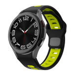Two Color Stripes Reverse Buckle Silicone Watch Band, For Samsung Galaxy Watch 7 / 6