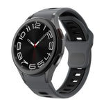 Two Color Stripes Reverse Buckle Silicone Watch Band, For Samsung Galaxy Watch 7 / 6